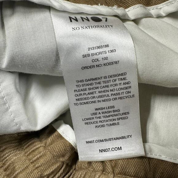 NNO7 NWT Men's Seb Drawstring Shorts in Khaki Size 34 Regular Fit Pull-On - Picture 7 of 11